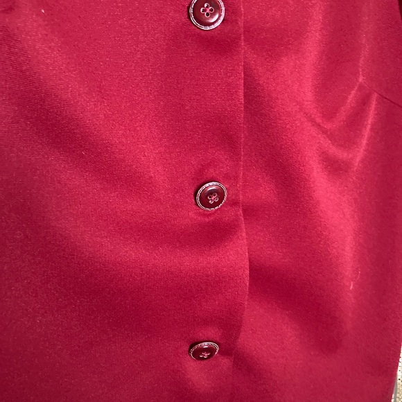 Vintage handmade red unlined 3/4 sleeve button up blazer - Picture 2 of 5